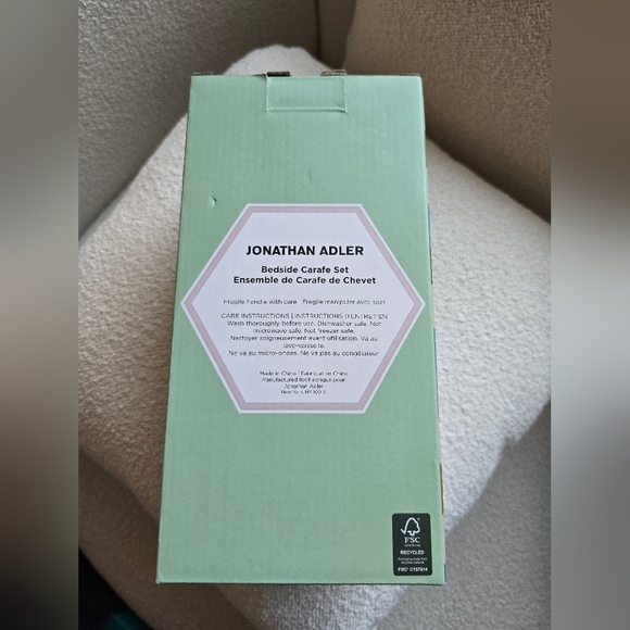 Jonathan Adler, Carafe & Glass Set, Aqua/Turquoise - NIB! - Picture 4 of 4